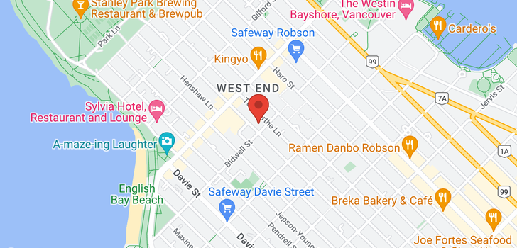 map of 404 1705 NELSON STREET